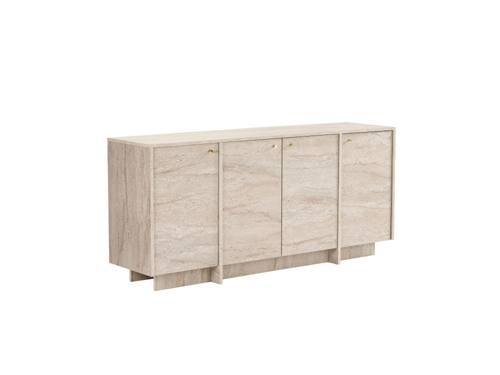 Drewniana konsola „Varen” – 180 x 45 x 82 cm – trawertyn