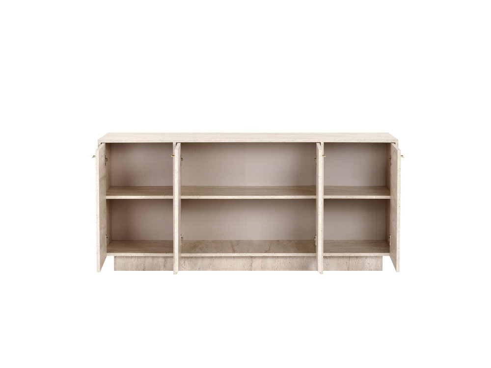 Drewniana konsola „Varen” – 180 x 45 x 82 cm – trawertyn