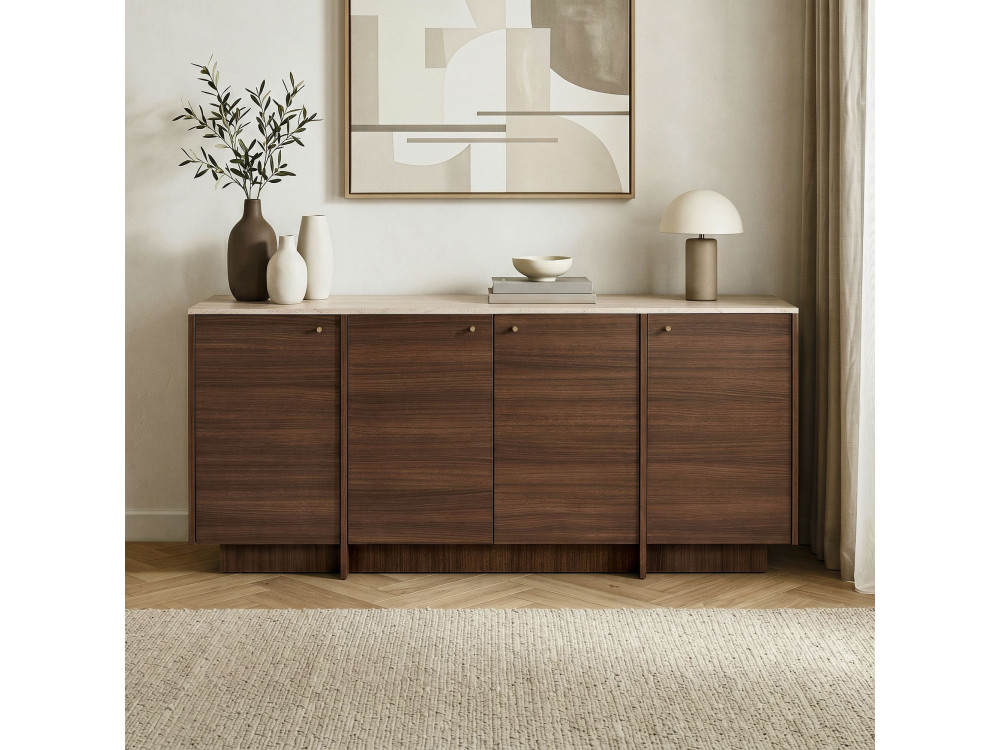 Drewniana konsola „Varen” – 180 x 45 x 82 cm – brązowa