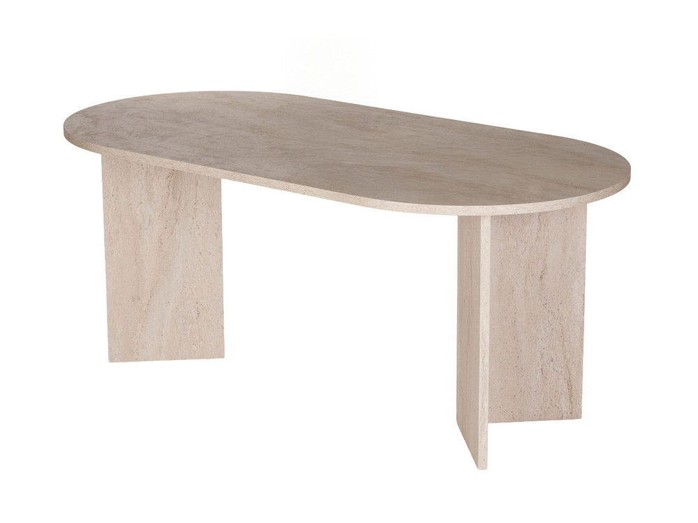 Zestaw stołowy z krzesłami (7 elementów) z drewna „Meridia 6” – 180 x 90 x 75 cm – brązowy