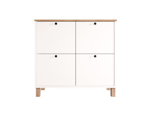 Drewniana szafka na buty „Nord” – 90 x 35 x 85 cm – biała