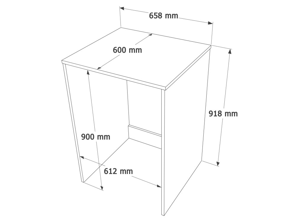 Drewniana szafka pod pralkę „Nord” – 66 x 60 x 92 cm – biała