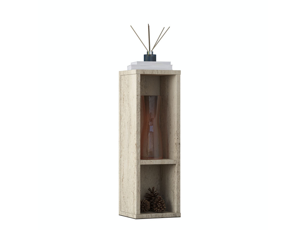Drewniany stolik pomocniczy „AD108” – 20 x 18 x 60 cm – trawertyn