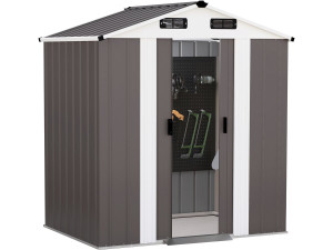 Metalowa szopa ogrodowa „Dallas II” – 2,17 m² – kolor taupe