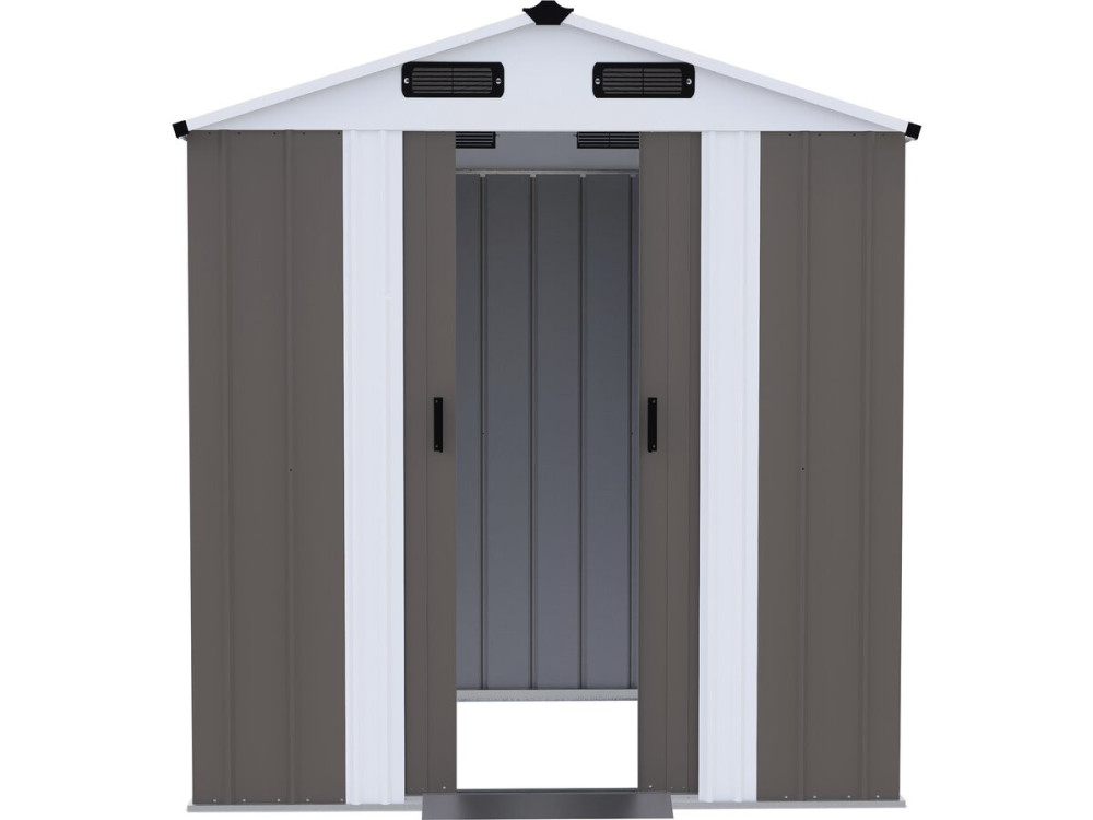 Metalowa szopa ogrodowa „Dallas II” – 2,17 m² – kolor taupe