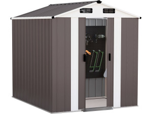 Metalowa altana ogrodowa „Dallas” – 4,12 m² – kolor taupe