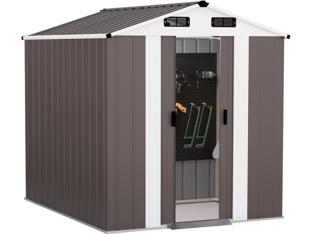 Metalowa altana ogrodowa „Dallas” – 4,12 m² – kolor taupe