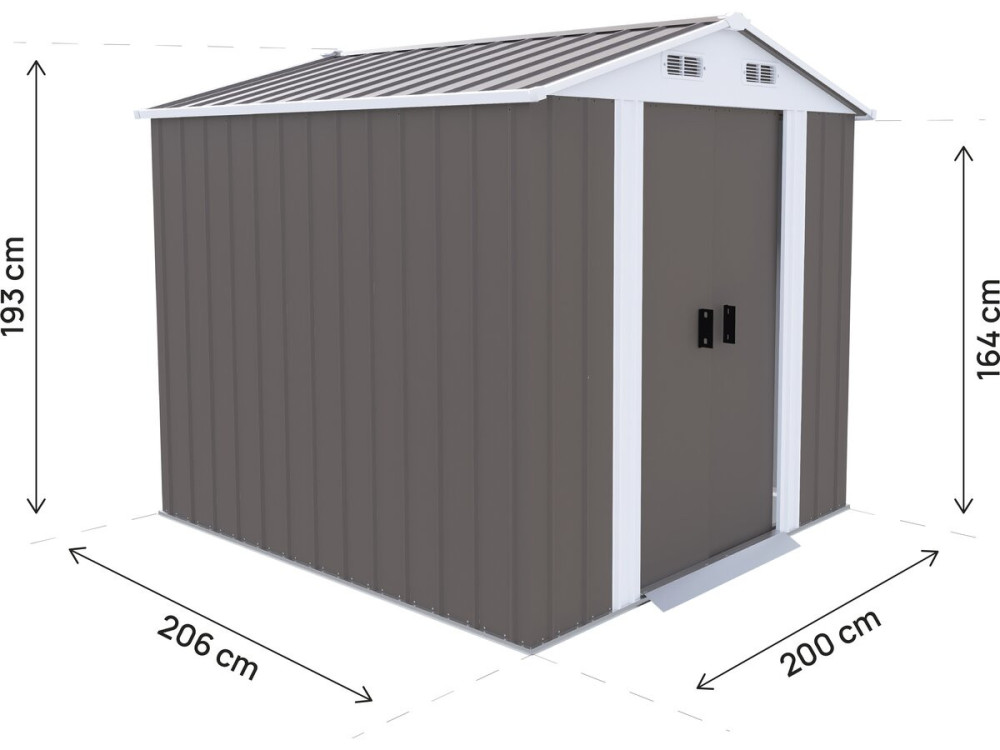 Metalowa altana ogrodowa „Dallas” – 4,12 m² – kolor taupe