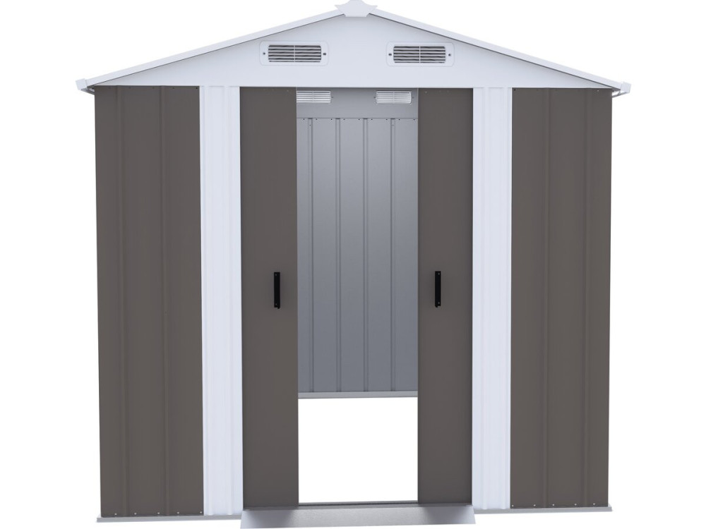 Metalowa altana ogrodowa „Dallas” – 4,12 m² – kolor taupe