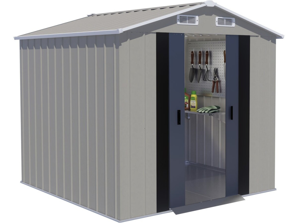 Metalowa szopa ogrodowa „Nebraska” – 4,12 m² – szara