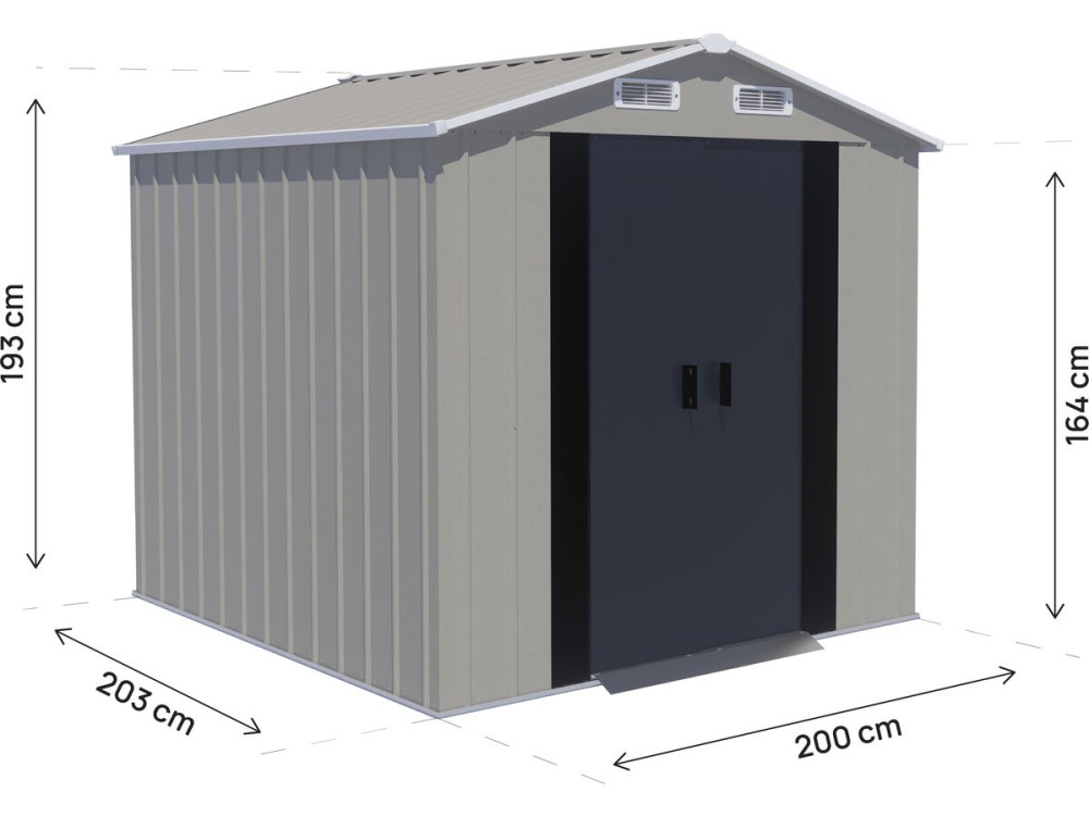 Metalowa szopa ogrodowa „Nebraska” – 4,12 m² – szara