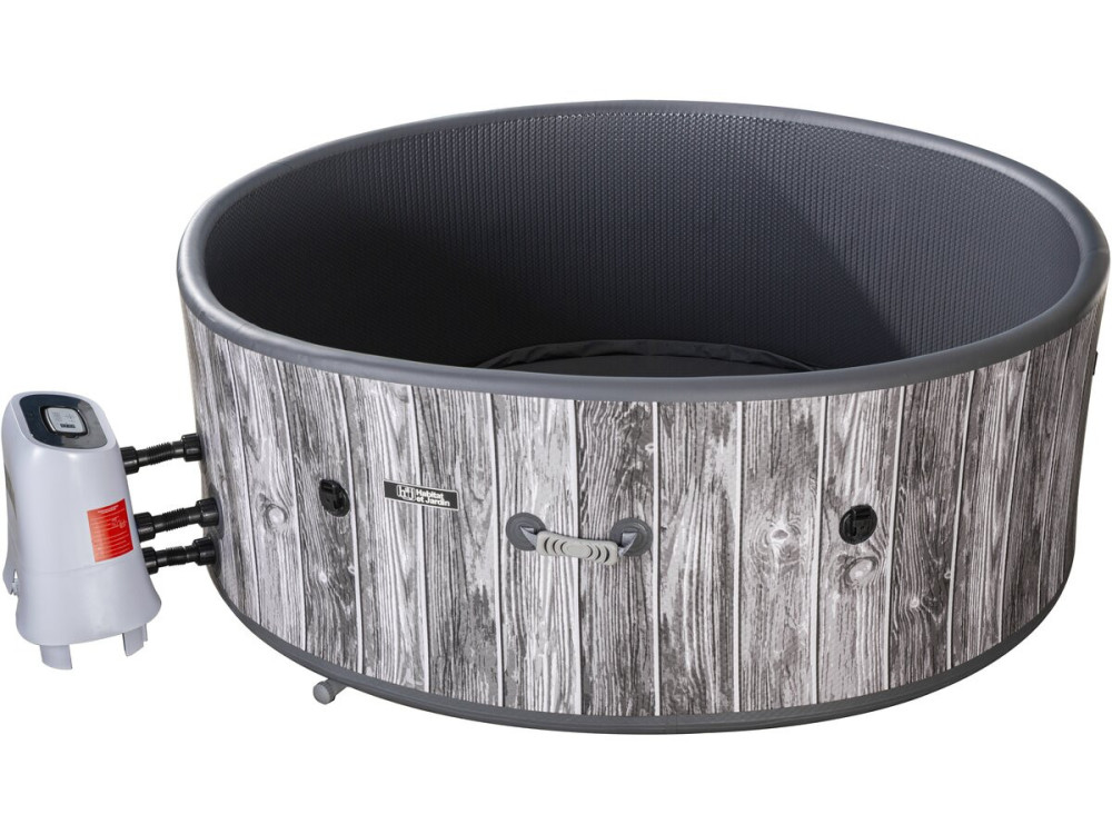 Nadmuchiwane, półsztywne jacuzzi z PVC imitujące drewno „Antibes” – 6 miejsc – szare
