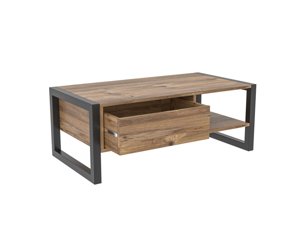 Drewniany stolik kawowy „Haldizen” – 105 x 55 x 40 cm – brązowy