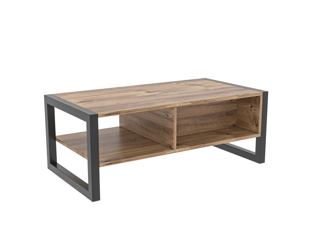 Drewniany stolik kawowy „Haldizen” – 105 x 55 x 40 cm – brązowy