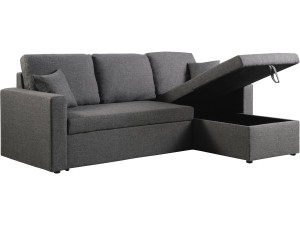 Kanapa narożna "Alain" - 221 x 145 x 85 cm - 3 miejsca - Szara