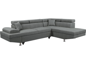Sofa narożna "Sophia luxe" - 265 x 190.5 x 80/91 cm - Szara - Prawostronna