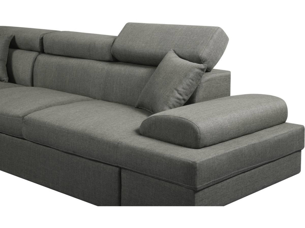 Sofa narożna "Sophia luxe" - 265 x 190.5 x 80/91 cm - Szara - Prawostronna