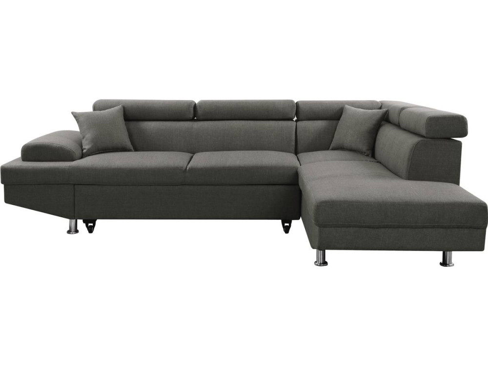 Sofa narożna "Sophia luxe" - 265 x 190.5 x 80/91 cm - Szara - Prawostronna