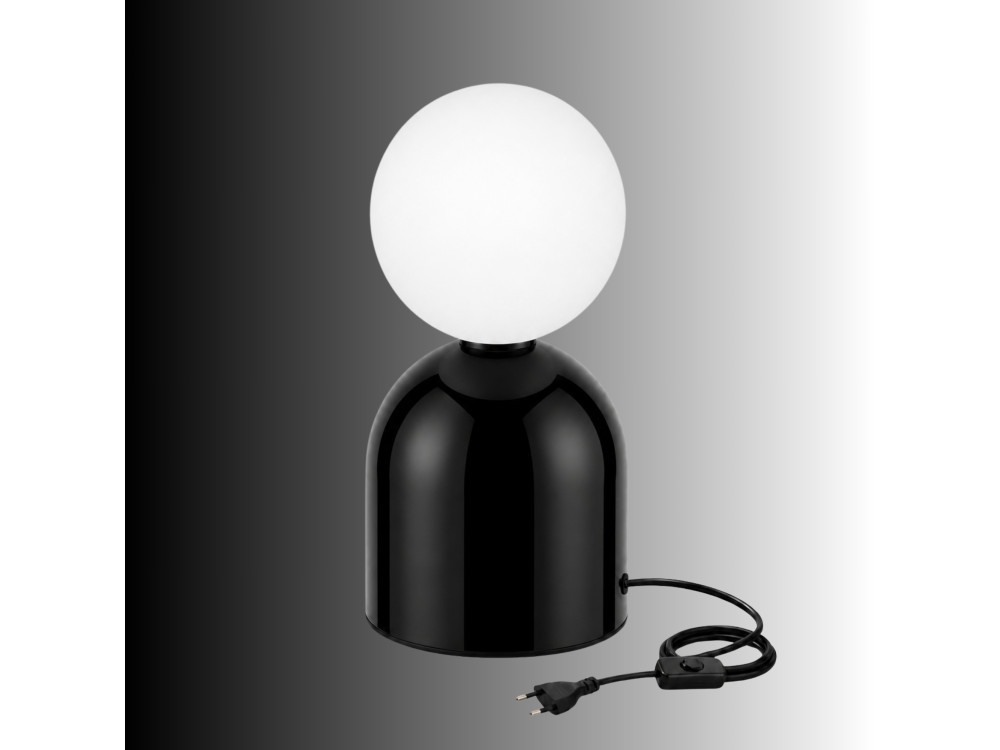 Metalowa lampa stołowa „Pupa” – 14 x 14 x 25 cm – czarna