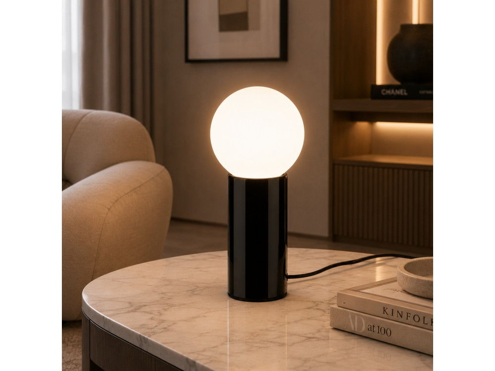 Metalowa lampa stołowa „Polo” – 15 x 15 x 35 cm – czarna
