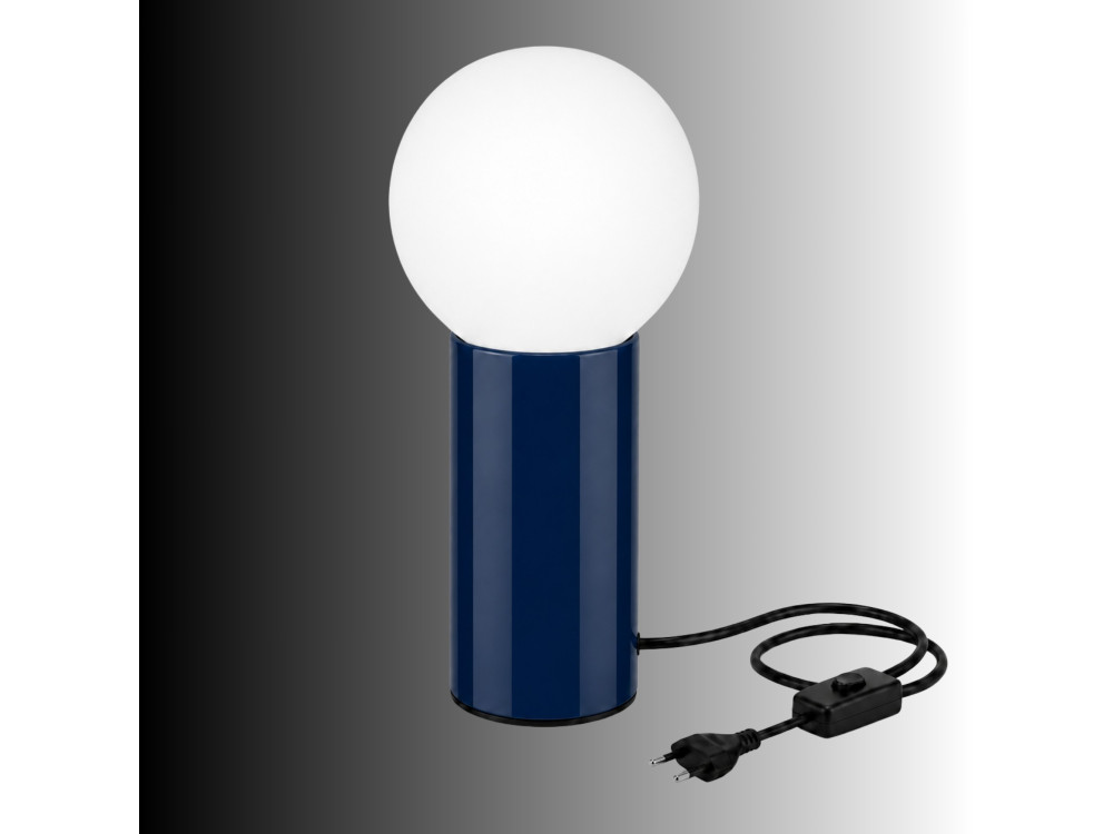 Metalowa lampa stołowa „Polo” – 15 x 15 x 35 cm – niebieska