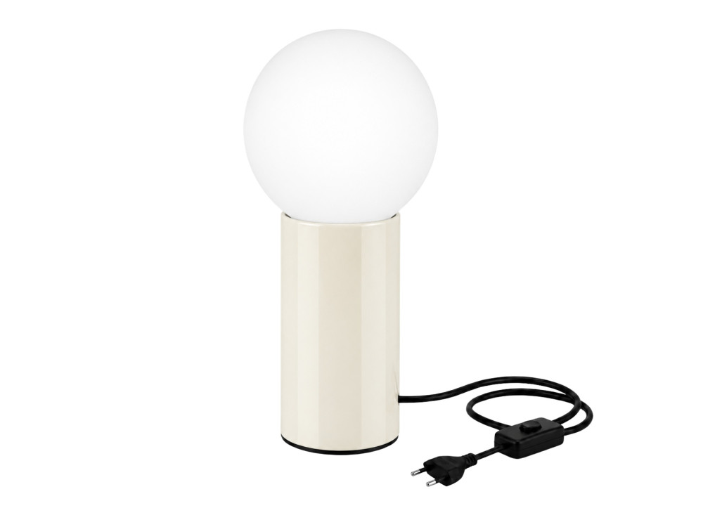 Metalowa lampa stołowa „Polo” – 15 x 15 x 35 cm – beżowa