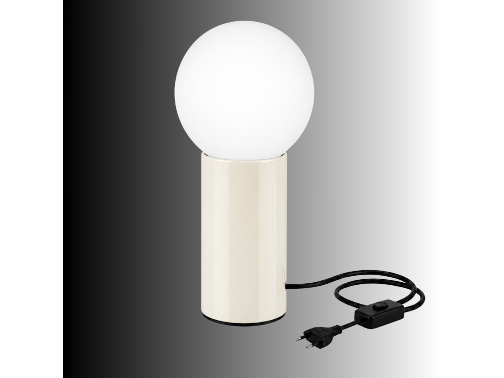 Metalowa lampa stołowa „Polo” – 15 x 15 x 35 cm – beżowa