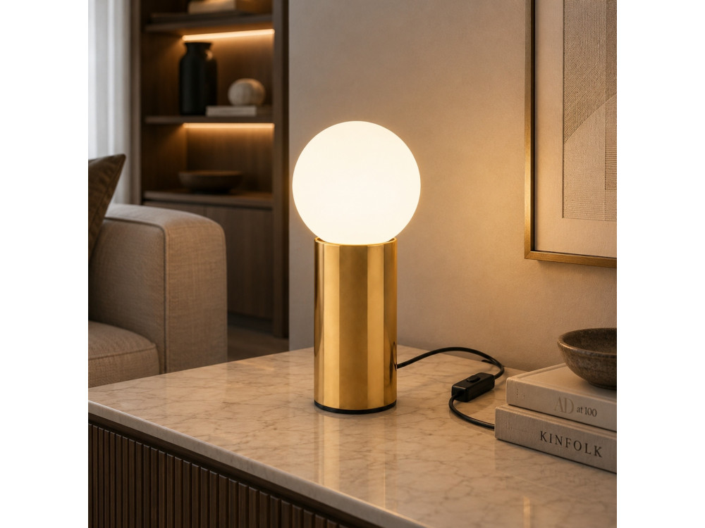 Metalowa lampa stołowa „Polo” – 15 x 15 x 35 cm – żółta