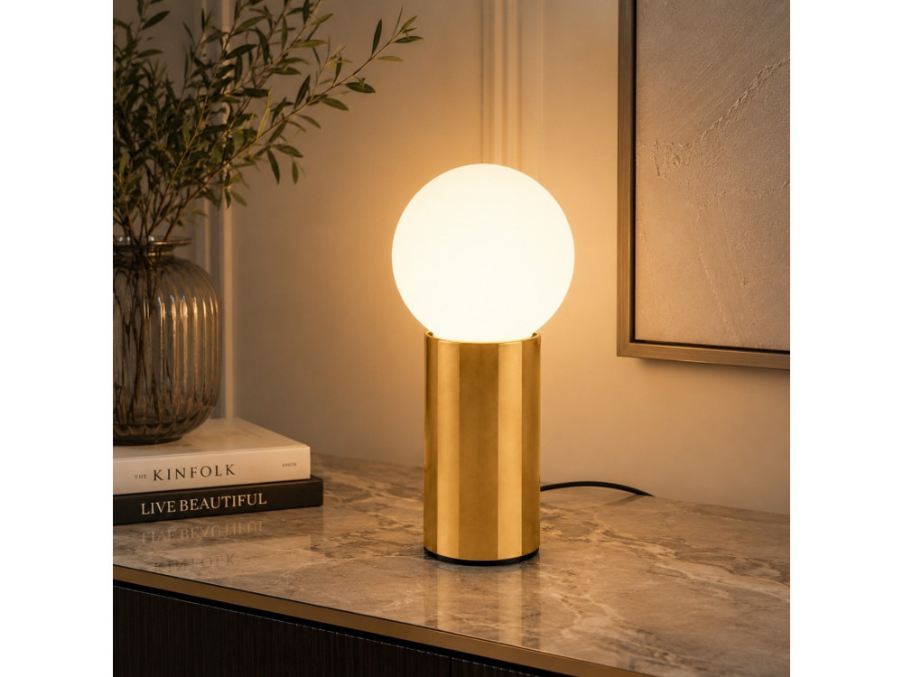 Metalowa lampa stołowa „Polo” – 15 x 15 x 35 cm – żółta