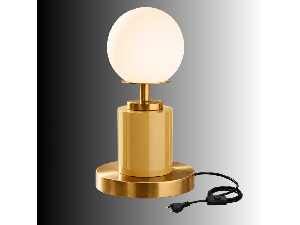 Metalowa lampa stołowa „Moira” – 17 x 17 x 34 cm – żółta
