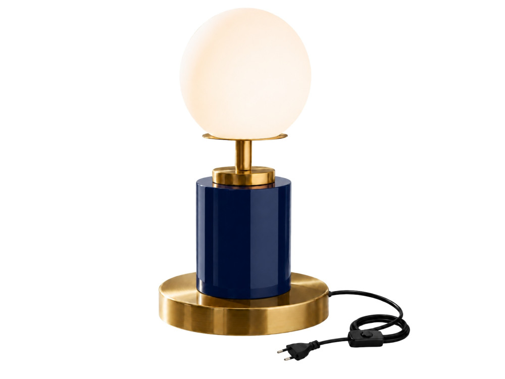 Metalowa lampa stołowa „Moira” – 17 x 17 x 34 cm – niebieska
