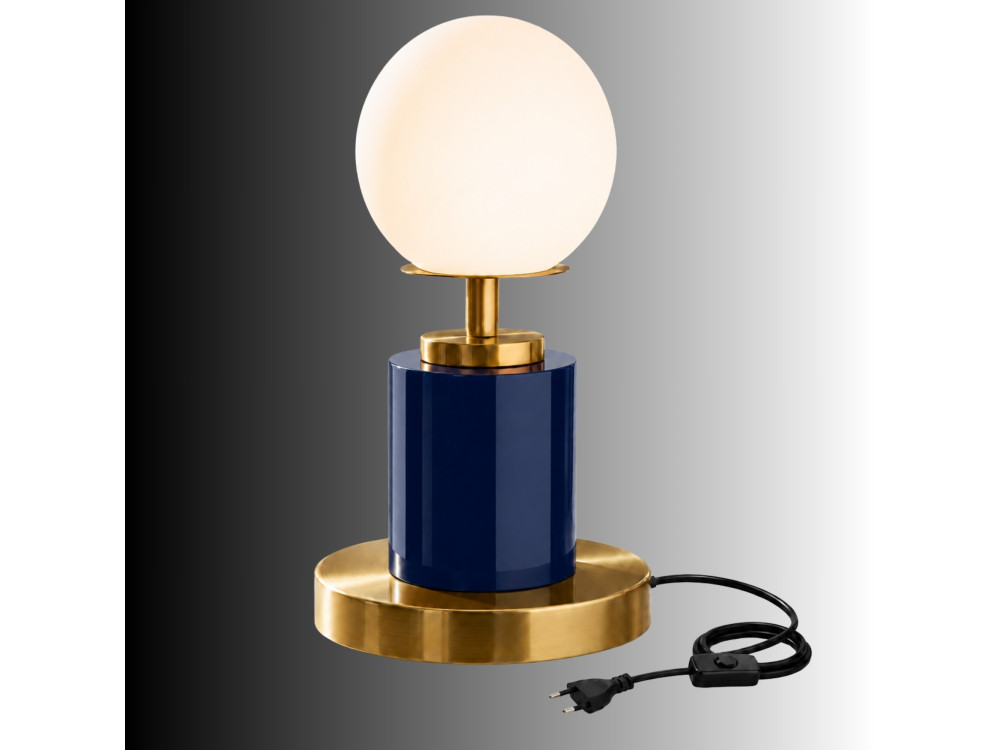 Metalowa lampa stołowa „Moira” – 17 x 17 x 34 cm – niebieska