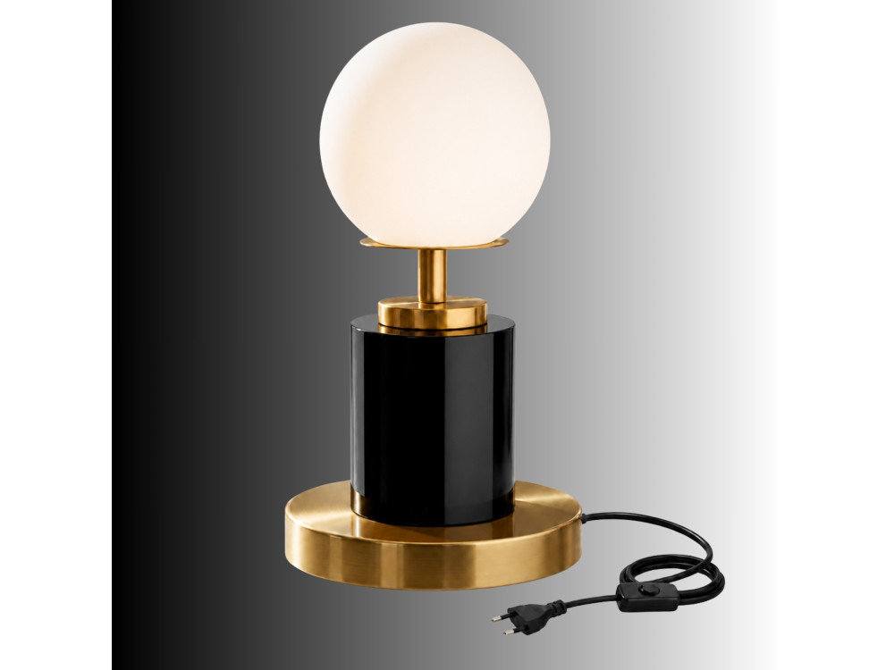 Metalowa lampa stołowa „Moira” – 17 x 17 x 34 cm – czarna