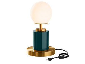 Metalowa lampa stołowa „Moira” – 17 x 17 x 34 cm – ciemnozielona
