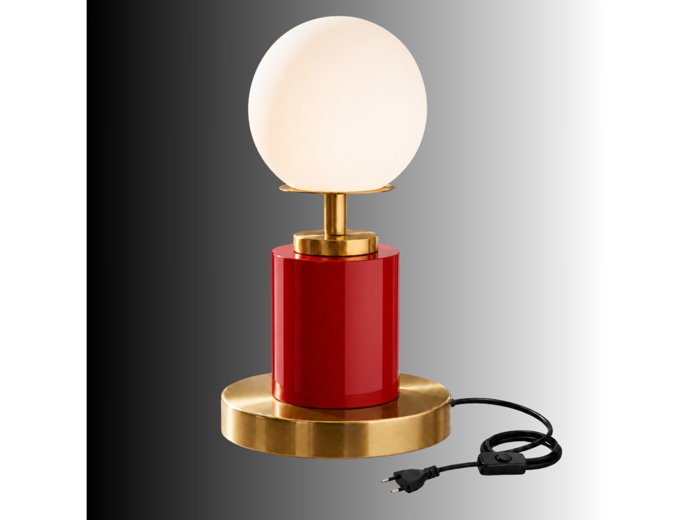 Metalowa lampa stołowa „Moira” – 17 x 17 x 34 cm – czerwona