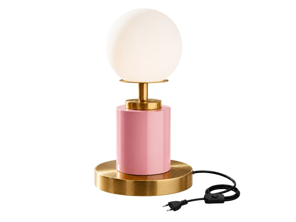 Metalowa lampa stołowa „Moira” – 17 x 17 x 34 cm – różowa