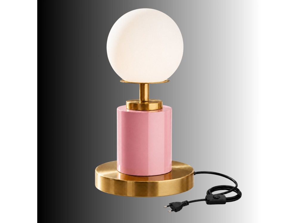 Metalowa lampa stołowa „Moira” – 17 x 17 x 34 cm – różowa