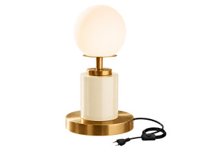 Metalowa lampa stołowa „Moira” – 17 x 17 x 34 cm – beżowa