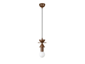 Drewniana lampa wisząca „Rotas” – 13 x 13 x 118 cm – brązowa
