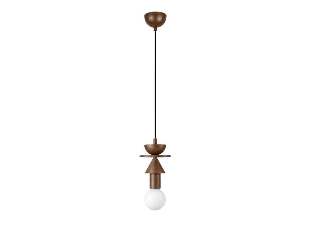 Drewniana lampa wisząca „Rotas” – 13 x 13 x 118 cm – brązowa
