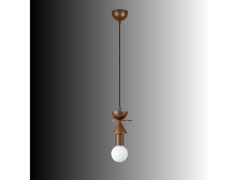Drewniana lampa wisząca „Rotas” – 13 x 13 x 118 cm – brązowa