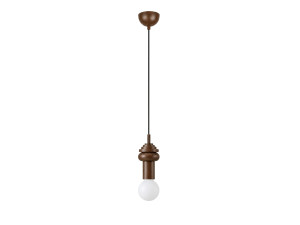 Drewniana lampa wisząca „Rotas” – 10 x 10 x 113 cm – brązowa