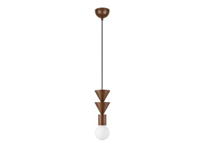 Drewniana lampa wisząca „Rotas” – 10 x 10 x 115 cm – brązowa