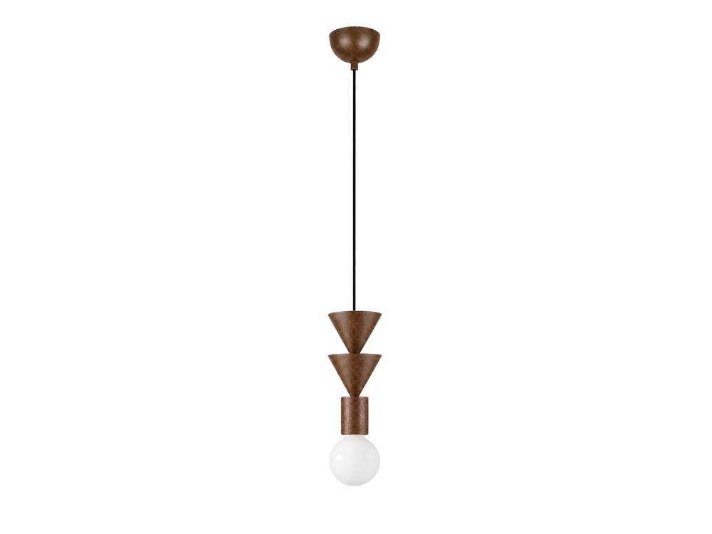 Drewniana lampa wisząca „Rotas” – 10 x 10 x 115 cm – brązowa