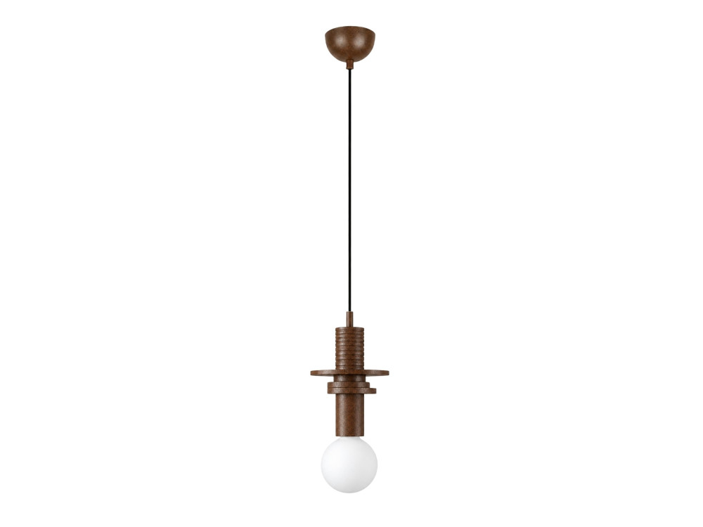 Drewniana lampa wisząca „Rotas” – 13 x 13 x 113 cm – brązowa