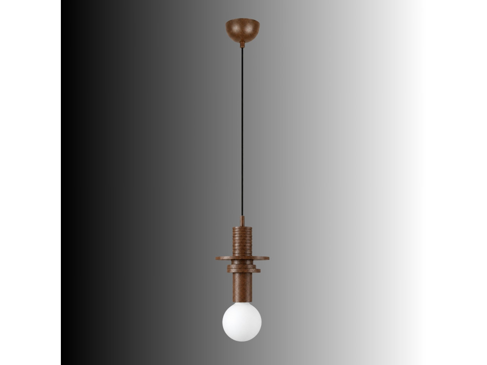 Drewniana lampa wisząca „Rotas” – 13 x 13 x 113 cm – brązowa