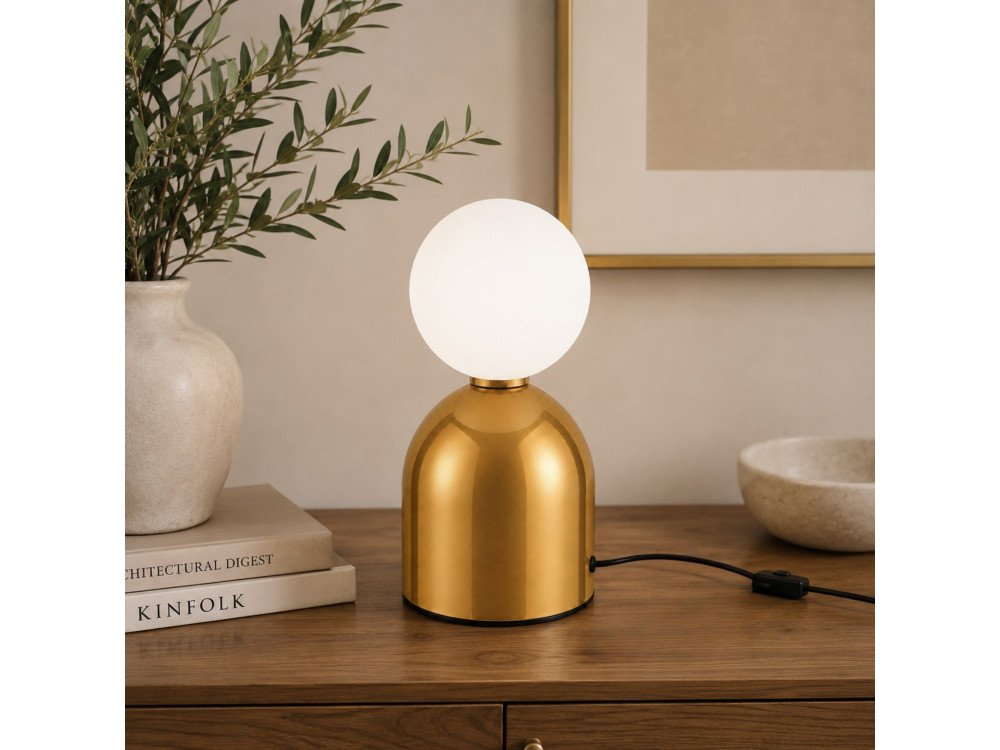 Metalowa lampa stołowa „Pupa” – 14 x 14 x 25 cm – żółta