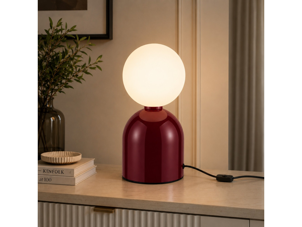 Metalowa lampa stołowa „Pupa” – 14 x 14 x 25 cm – czerwona