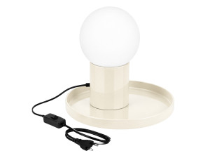 Metalowa lampa stołowa „Tray” – 20 x 20 x 17 cm – beżowa