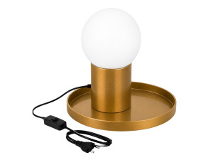 Metalowa lampa stołowa „Tray” – 20 x 20 x 17 cm – żółta
